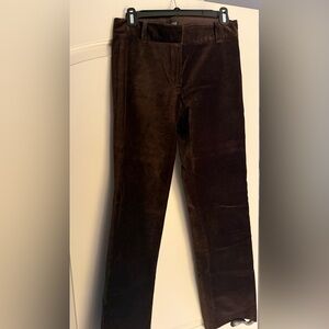 J. Crew Dark Brown Velvet Trousers